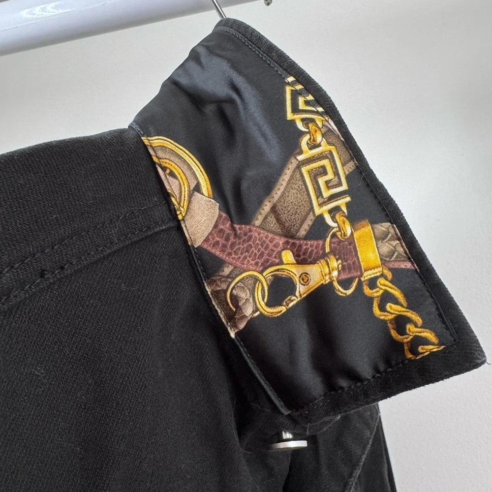 Women's Jean Jacket with Chain Print
